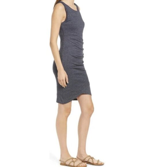 Treasure & Bond Nordstrom Women’s Small Ruched Sleeveless Tank Dress Blue Gray - Picture 3 of 11